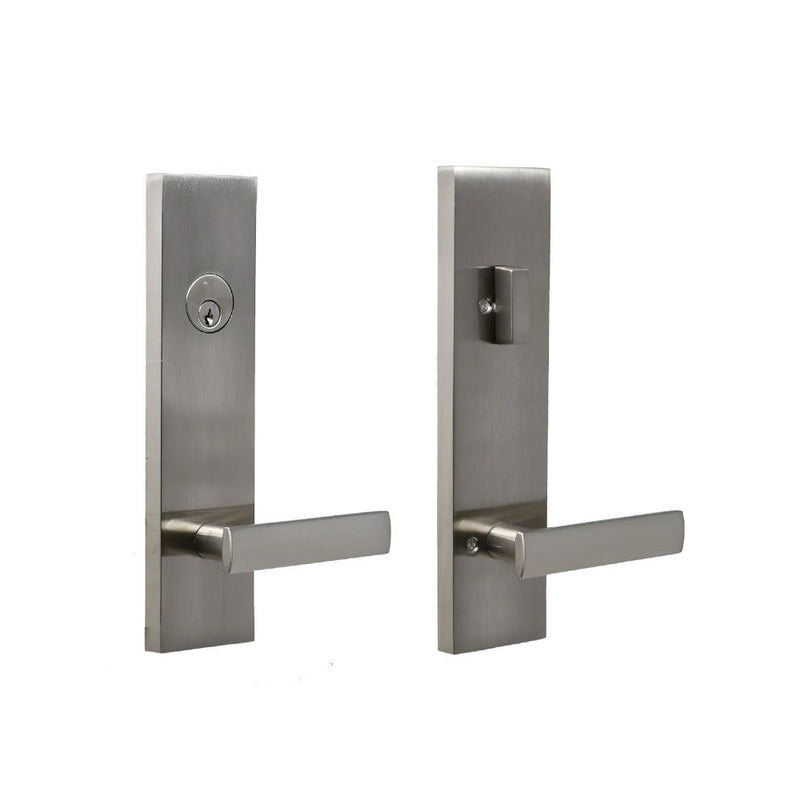 Weslock Utica Lever Addy Escutcheon Single Cylinder Deadbolt Passage Lock with Adjustable Latch and Round Corner Strikes Weslock