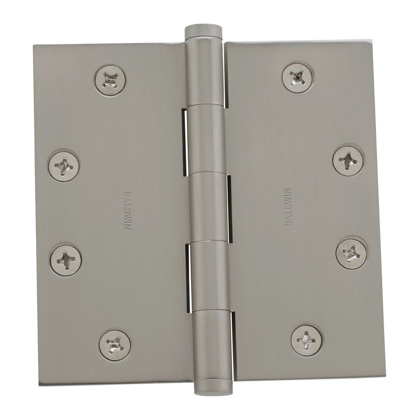 Baldwin 4" x 4" Ball Bearing Mortise Square Hinge Non-Removable Pin Baldwin Estate