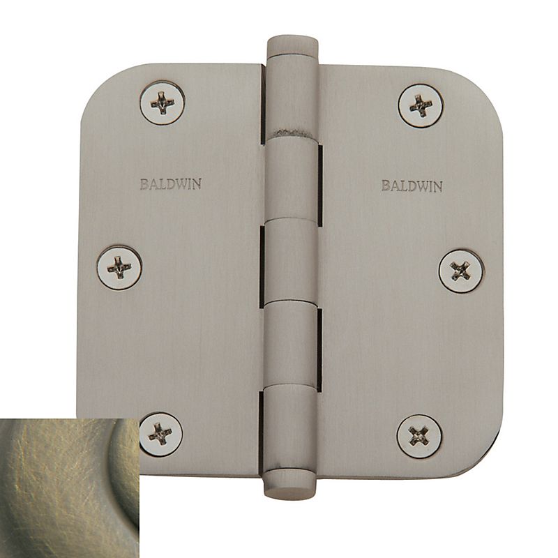 Baldwin 3-1/2" x 3-1/2" - 5/8" Radius Mortise Hinge Baldwin Estate