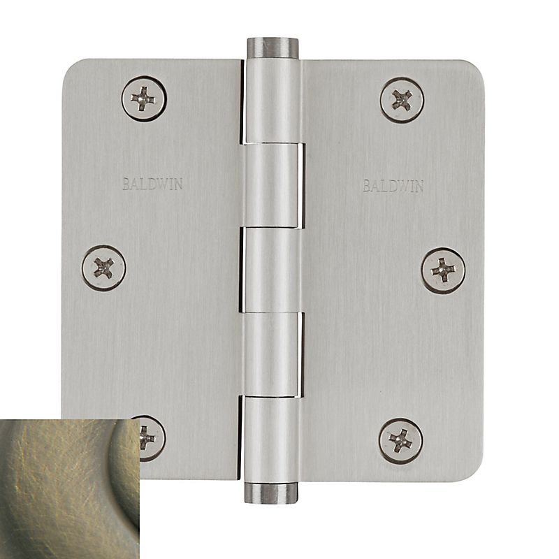 Baldwin 3-1/2" x 3-1/2" - 1/4" Radius Mortise Hinge Baldwin Estate