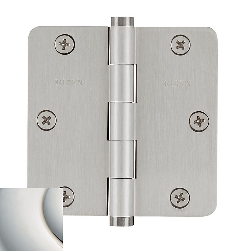 Baldwin 3-1/2" x 3-1/2" - 1/4" Radius Mortise Hinge Baldwin Estate