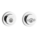 Kwikset Milan Round Rose Double Cylinder Deadbolt SmartKey with 6AL Latch and STRKP Strike Pack which includes Square Corner, Round Corner and 5303 Round Corner Full Lip Strikes KA3 Kwikset