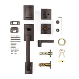 Baldwin Prestige Complete Single Cylinder Spyglass Handleset with Spyglass Lever and Square Rose Trim with RCAL Latch; RCS Strike; and SmartKey Baldwin Prestige