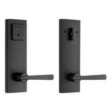 Baldwin Prestige Complete Entrance Set with Single Cylinder Deadbolt with Lever by Lever Spyglass Square Design with RCAL Latch; RCS Strike; and SmartKey Baldwin Prestige