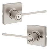 Kwikset Ladera Lever with Square Rose Privacy Door Lock with 6AL Latch and RCS Strike Kwikset