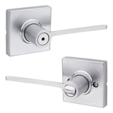 Kwikset Ladera Lever with Square Rose Privacy Door Lock with 6AL Latch and RCS Strike Kwikset