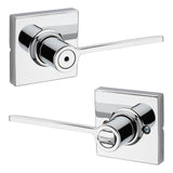 Kwikset Ladera Lever with Square Rose Privacy Door Lock with 6AL Latch and RCS Strike Kwikset