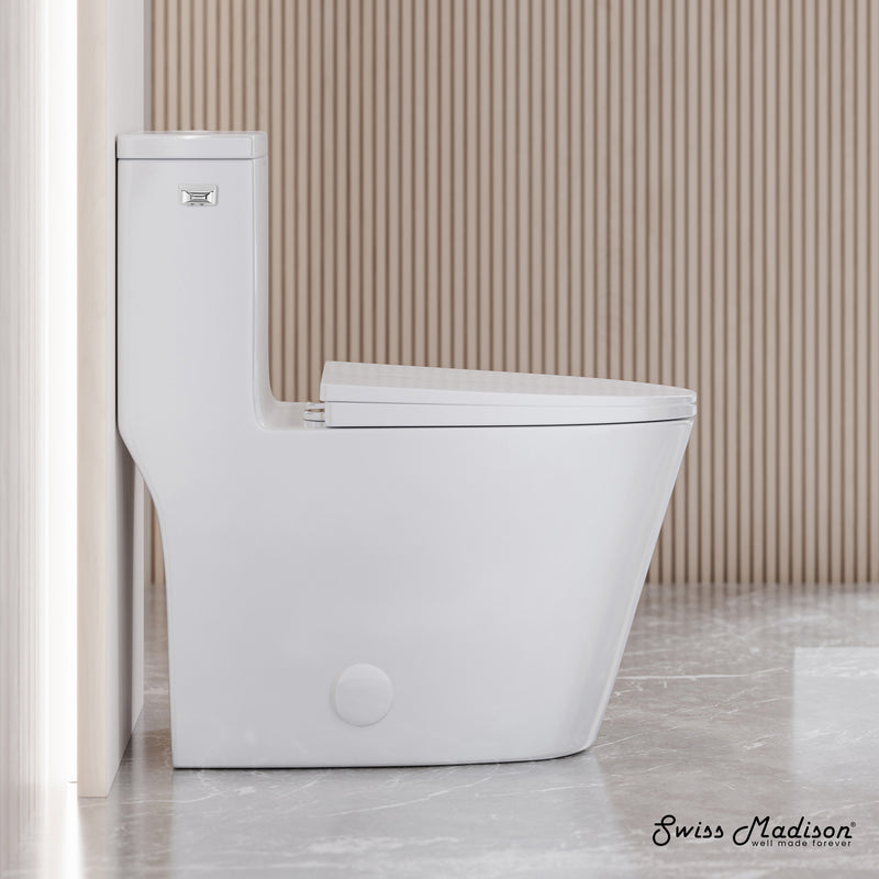 Swiss Madison Dreux One-Piece 12" Rough-in 1.28 GPF Left Flush Elongated Toilet