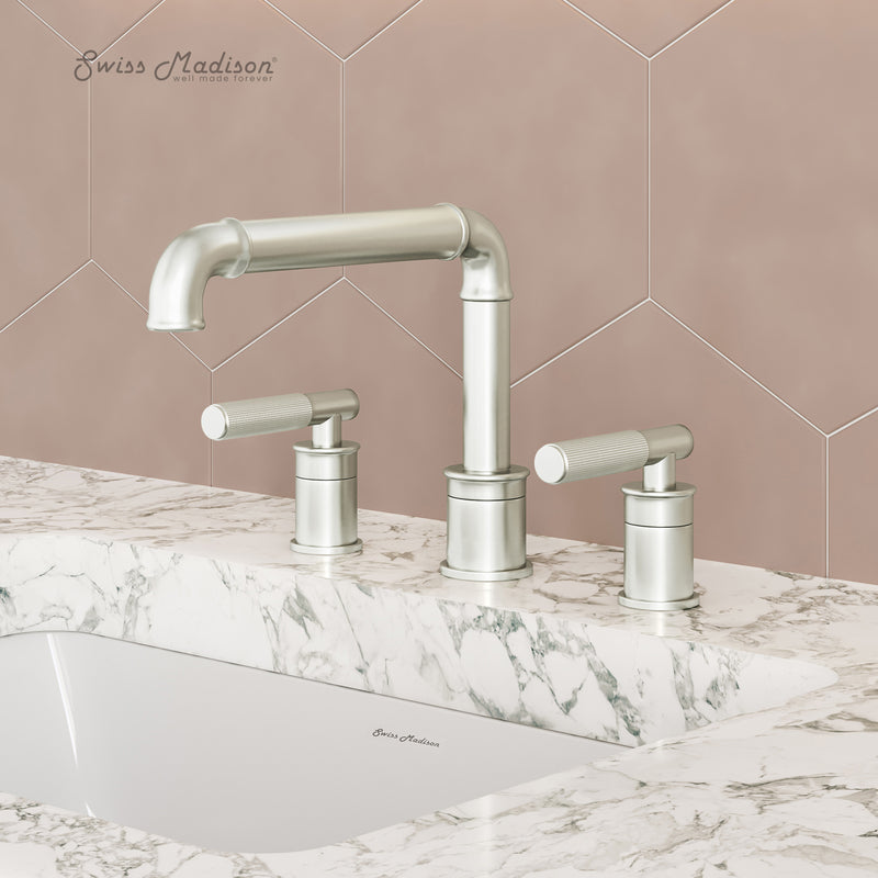 Swiss Madison Avallon 8 in. Widespread, Sleek Handle, Bathroom Faucet