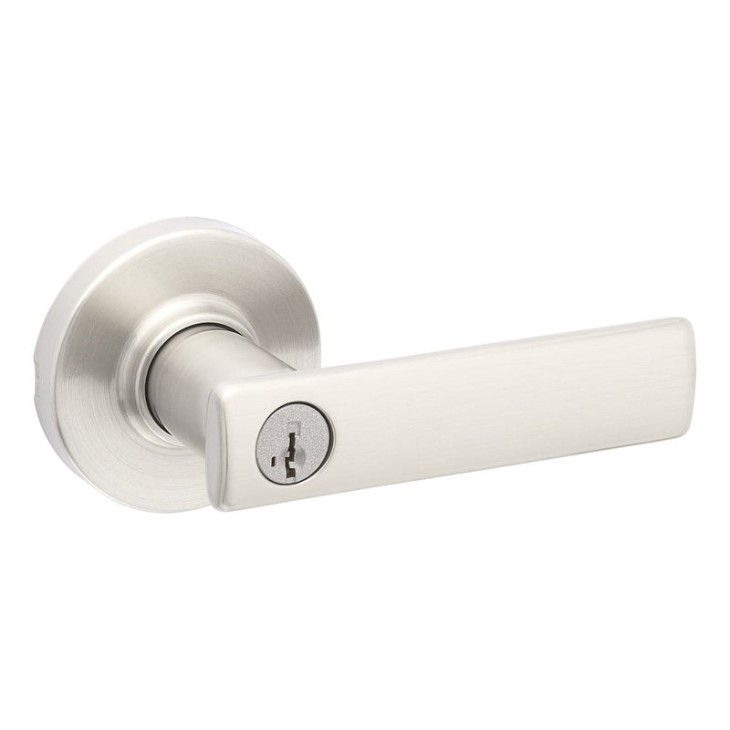 Kwikset Breton Lever with Round Rose Entry Door Lock SmartKey with 6AL Latch and RCS Strike