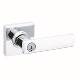 Kwikset Breton Lever with Square Rose Entry Door Lock SmartKey with 6AL Latch and RCS Strike Kwikset