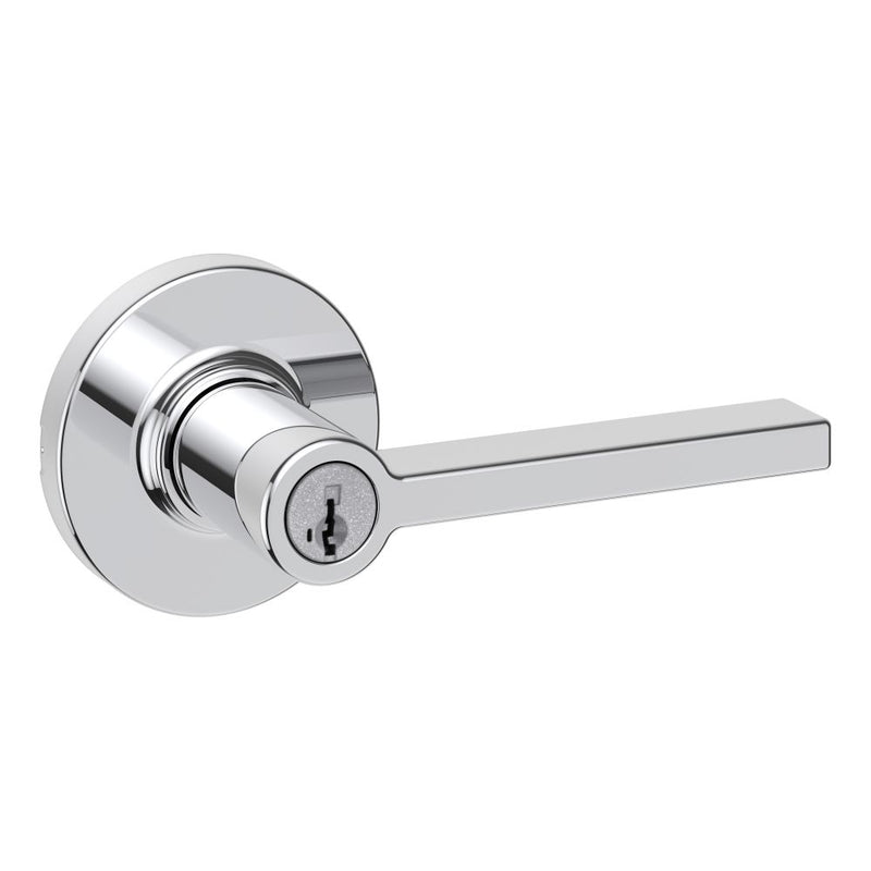 Kwikset Casey Lever with Round Rose Entry Door Lock SmartKey with 6AL Latch and RCS Strike