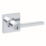 Kwikset Casey Lever with Square Rose Entry Door Lock SmartKey with 6AL Latch and RCS Strike Kwikset