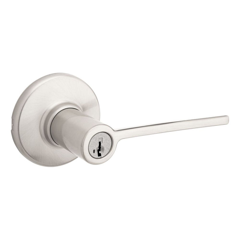 Kwikset Ladera Lever with Round Rose Entry Door Lock with 6AL Latch and RCS Strike Kwikset