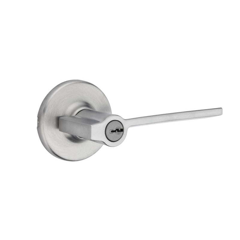 Kwikset Ladera Lever with Round Rose Entry Door Lock with 6AL Latch and RCS Strike Kwikset