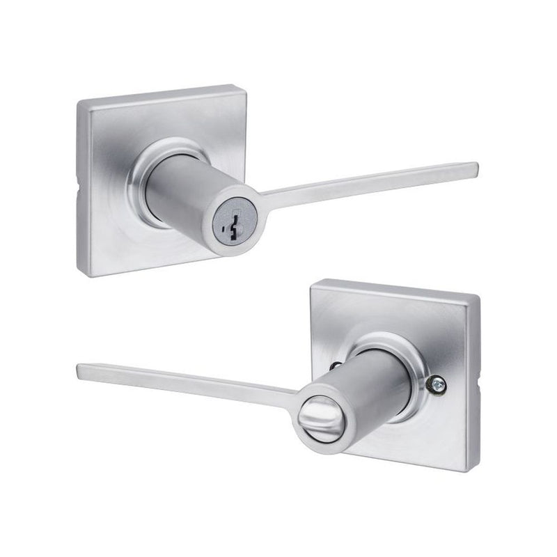 Kwikset Ladera Lever with Square Rose Entry Door Lock SmartKey with 6AL Latch and RCS Strike Kwikset