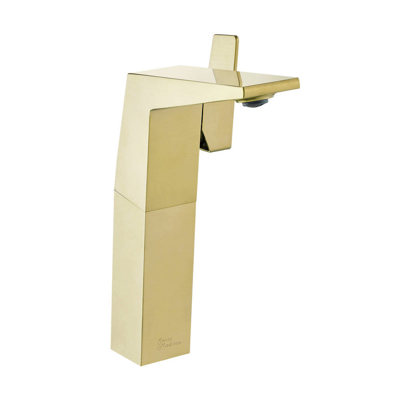 Swiss Madison Carre Single Hole, Single-Handle, High Arc Bathroom Faucet