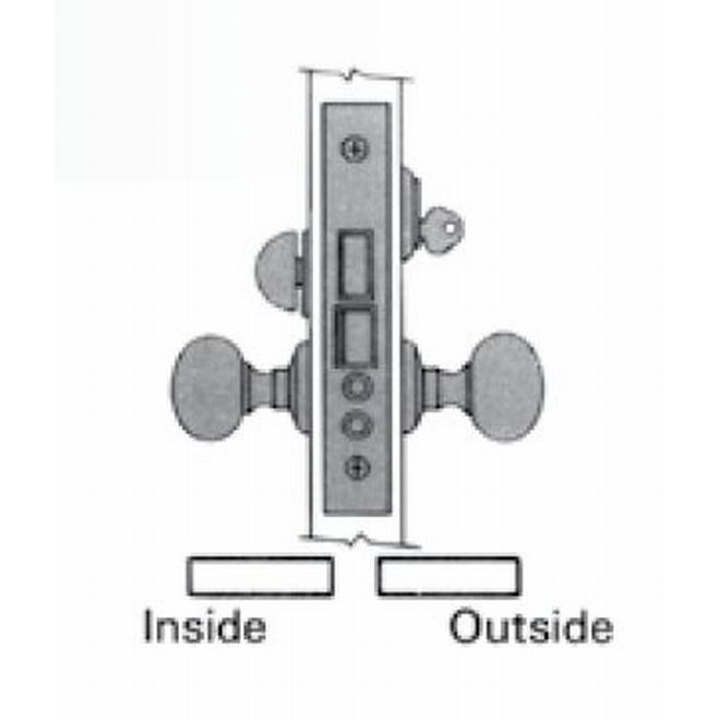 Baldwin 6001 Left Hand Reverse Entry/Apartment Knob by Knob 2-3/4" Backset Mortise Lock Body Baldwin Estate