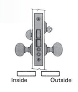 Baldwin 6001 Right Hand Entry/Apartment Knob by Knob 2-3/4" Backset Mortise Lock Body Baldwin Estate