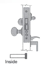 Baldwin 6021 Left Hand Emergency Egress Entry Handleset by Knob 2-3/4" Backset Mortise Lock Body Baldwin Estate