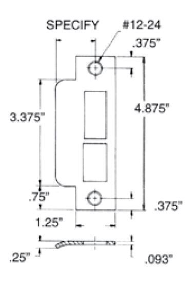 Baldwin 6039 Left Hand 1-5/8" Extended Lip ASA Strike For 2-3/4" Backset Deadbolt Only Baldwin Estate