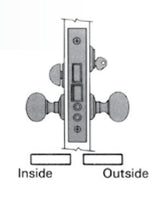 Baldwin 6301 Left Hand Entry / Apartment Knob by Knob 2-1/2" Backset Mortise Lock Body Baldwin Estate