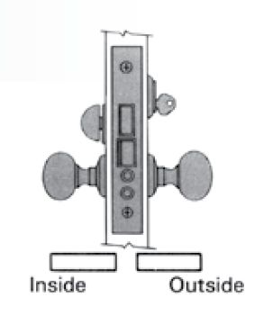 Baldwin 6301 Left Hand Entry / Apartment Knob by Knob 2-1/2" Backset Mortise Lock Body Baldwin Estate