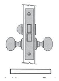 Baldwin 6315 Left Hand Interior Bed / Bath 2-1/2" Backset Mortise Lock Body Baldwin Estate