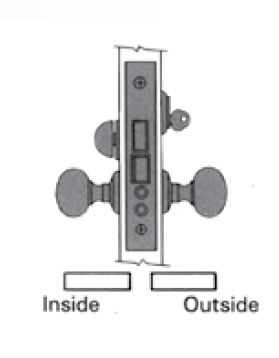 Baldwin 6375 Right Hand Reverse Emergency Egress Entry Knob By Knob 2-1/2" Backset Mortise Lock Body Baldwin Estate