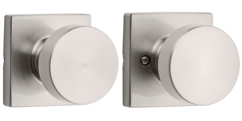 Kwikset Pismo Knob with Square Rose Passage Lock with 6AL Latch and RCS Strike Kwikset