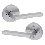 Kwikset Halifax Lever with Round Rose Privacy Door Lock with 6AL Latch and RCS Strike Kwikset