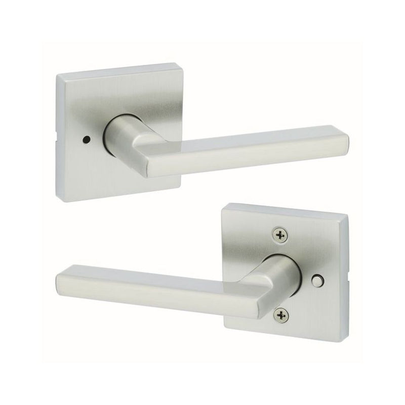 Kwikset Halifax Lever with Square Rose Privacy Door Lock with 6AL Latch and RCS Strike Kwikset