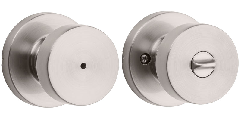 Kwikset Pismo Knob with Round Rose Privacy Lock with 6AL Latch and RCS Strike Kwikset