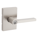 Kwikset Halifax Lever with Rectangular Rose Entry Door Lock SmartKey with 6AL Latch and RCS Strike Kwikset