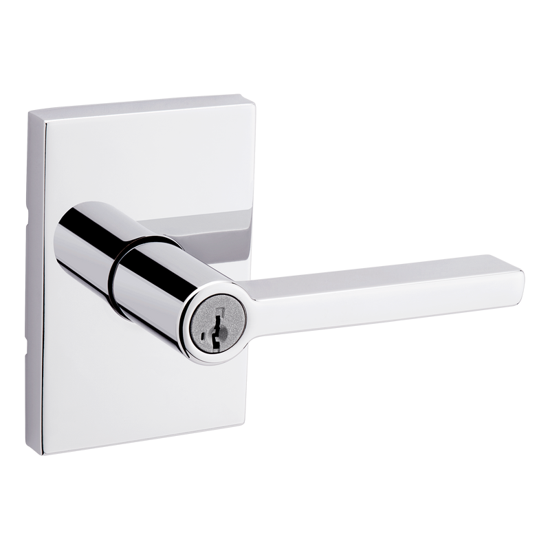 Kwikset Halifax Lever with Rectangular Rose Entry Door Lock SmartKey with 6AL Latch and RCS Strike Kwikset