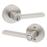 Kwikset Halifax Lever with Round Rose Entry Door Lock SmartKey with 6AL Latch and RCS Strike Kwikset