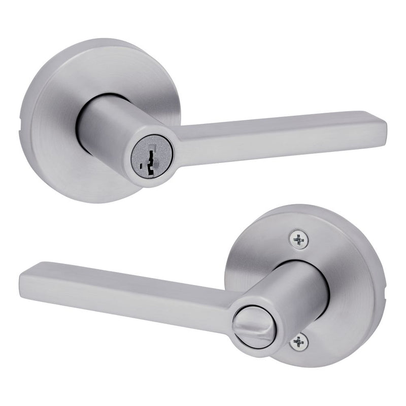 Kwikset Halifax Lever with Round Rose Entry Door Lock SmartKey with 6AL Latch and RCS Strike Kwikset