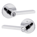 Kwikset Halifax Lever with Round Rose Entry Door Lock SmartKey with 6AL Latch and RCS Strike Kwikset