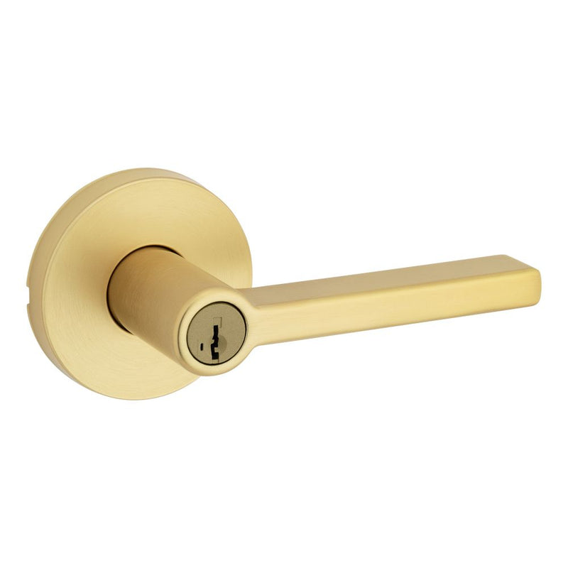 Kwikset Halifax Lever with Round Rose Entry Door Lock SmartKey with 6AL Latch and RCS Strike Kwikset