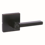 Kwikset Halifax Lever with Square Rose Entry Door Lock SmartKey with 6AL Latch and RCS Strike Kwikset