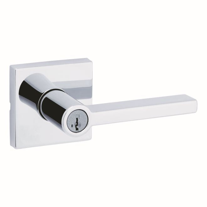 Kwikset Halifax Lever with Square Rose Entry Door Lock SmartKey with 6AL Latch and RCS Strike Kwikset