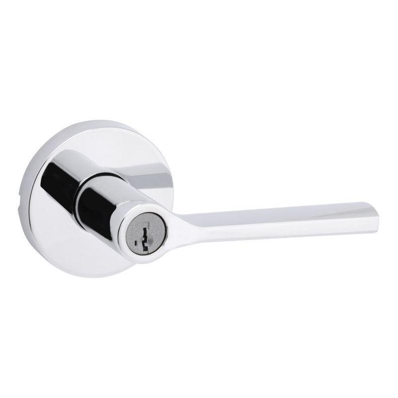 Kwikset Lisbon Lever with Round Rose Entry Door Lock SmartKey with 6AL Latch and RCS Strike Kwikset