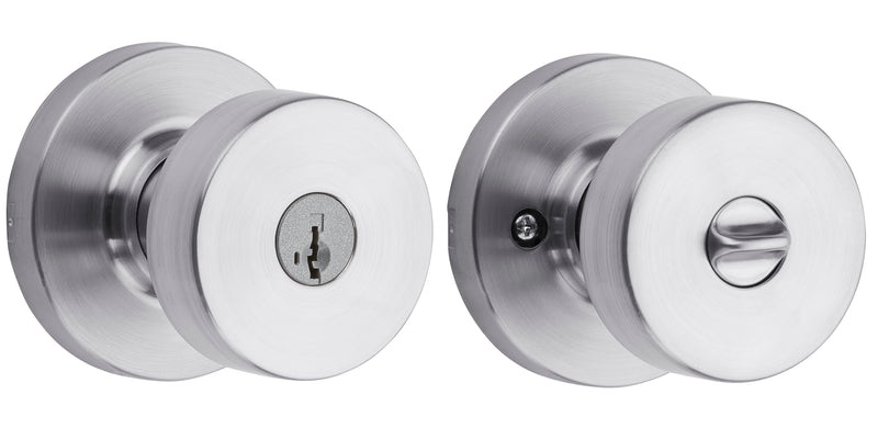 Kwikset Pismo Knob with Round Rose Entry Lock SmartKey with 6AL Latch and RCS Strike Kwikset