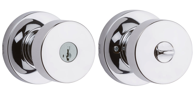 Kwikset Pismo Knob with Round Rose Entry Lock SmartKey with 6AL Latch and RCS Strike Kwikset