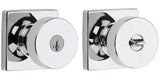 Kwikset Pismo Knob with Square Rose Entry Lock SmartKey with 6AL Latch and RCS Strike Kwikset