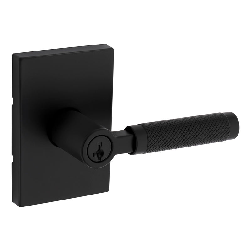 Kwikset Prava Lever with Rectangular Rose Entry Door Lock SmartKey with 6AL Latch and RCS Strike Kwikset