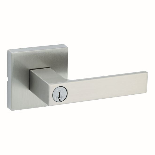 Kwikset Singapore Lever with Square Rose Entry Door Lock SmartKey with RCAL Latch and RCS Strike Kwikset