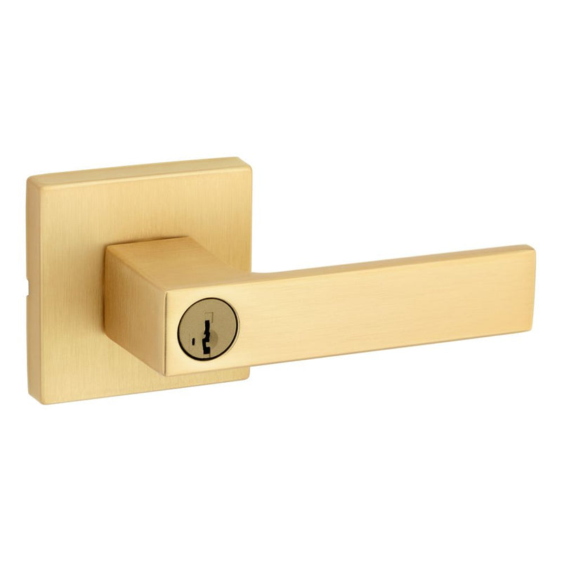 Kwikset Singapore Lever with Square Rose Entry Door Lock SmartKey with RCAL Latch and RCS Strike Kwikset