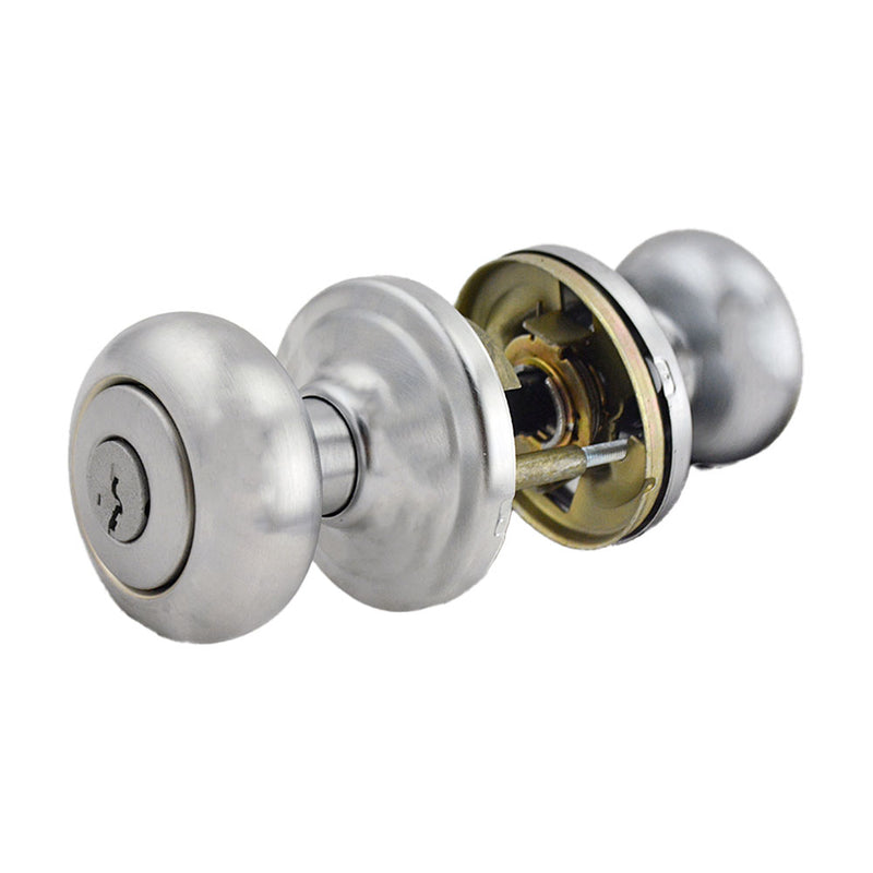 Kwikset Hancock Knob Vestibule Door Lock SmartKey with 6AL Latch and RCS Strike Satin Chrome Finish Kwikset