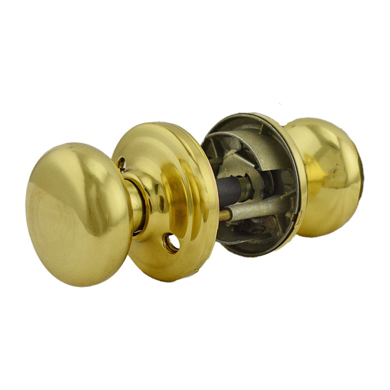 Kwikset Hancock Knob Vestibule Door Lock SmartKey with 6AL Latch and RCS Strike Polished Brass Finish Kwikset